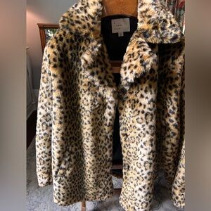 Target faux fur coat jacket leopard cheetah A New Day XXL
